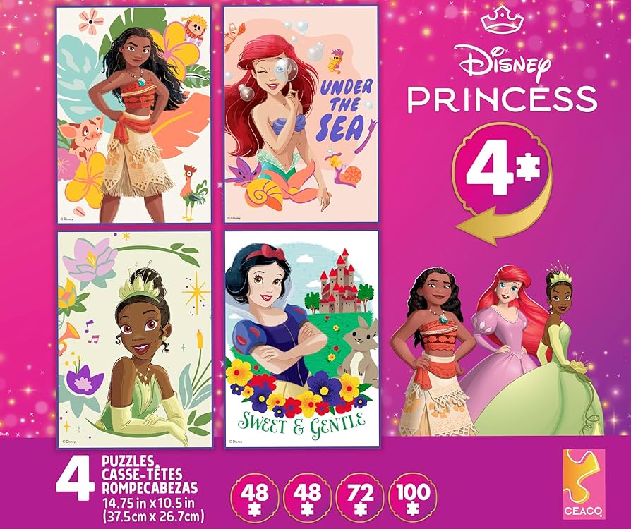 Amazon.com: Ceaco - 4 X 1 Kids Multipack - Disney - Princess